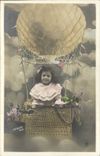 CPA Phantasie-Kind-Luftschiff