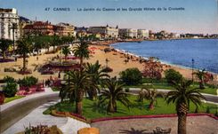 Cannes CPA the garden of the casino and large hotels of the Small cross