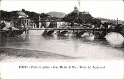 Italia - Italy - Italie - Torino - Ponte in pietra - Gran Madre di Dio Monte del cappuccini - CPA 