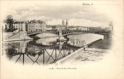 Melun CPA Bridge of iron (seen downstream)
