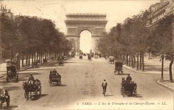 Paris CPA Arc de Triomphe and the Elysees Fields
