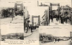 Creil CPA Guerre de 1914 1916 Le pont de fer vu sur toutes ses faces