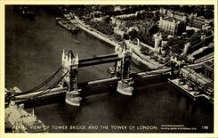 The United Kingdom Great Britain CPA Aerial view off tower bridge and the towers off london London