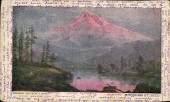 The United Kingdom Great Britain CPA Sunset one Mount Hood