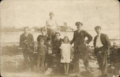 Real photo family with the sea