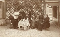 Real photo Folklore Meeting of family