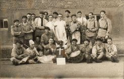 Real photo Militaria Soldiers Accordion