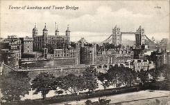 England - England - London - London - Tower off London and Tower Bridge - CPA