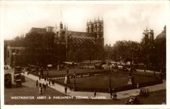 England - England - London - London - Westminster Abbey and Parliment Public garden - CPA