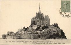 Mont Saint Michel CPA walls of the abbey