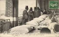 Berck Plage CPA Mrs Poincare visits at the maritime hospital the galleries of Cure Navy open Rooms children TOP