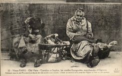 Old man Paris CPA Caroline and Sophie commercial Spanish Old women of onions (Spanish women Spain clochardes trades)