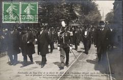 CPA Funeral of under dead chief Blot safety and Mugat inspector street of the Madness Mericourt Paris Delegation TOP crime