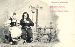 CPA Ruckkehr der Pilgerfahrt Kinder Belleveu Strasse von Rom