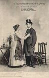 CPA Couple Fantaisie Les commandements de la femme