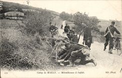 Militaria Camp of Mailly CPA Machine-guns to the mounting (cyclist bicycle)