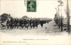 Militaria Camp of Mailly CPA Return of operations (drums)