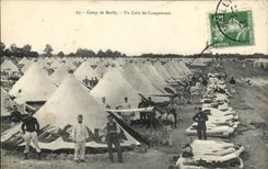 Militaria Camp of Mailly CPA a corner of the camping