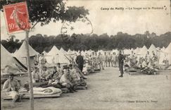 Militaria Camp of Mailly CPA soup on the bed