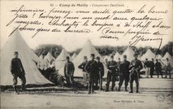Militaria Camp of Mailly CPA Camping of artillery