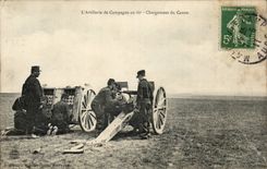 Militaria Camp of Mailly CPA Field artillery Guns of 75 mm
