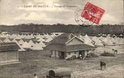 CPA Militaria Camp of Mailly Tents and kitchens