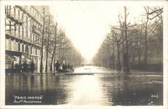 CPA Inondations Paris inonde Boulevard Haussmann (crues flood)
