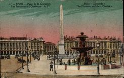 CPA Paris Place de la Concorde Fontaines et obelisque