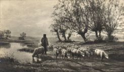 CPA Paris SAlon de 1911 Societe des artistes francais FElix Planquette Le troupeau (moutons sheep)