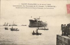 Saint Nazaire on April 19th 1905 Launching of the armor of 1st class Freedom launching