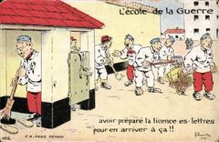 CPA Militaria Illustrator the ecoel of the war