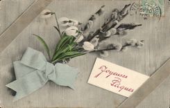 Frohliche Osterlilie CPA Phantasie-Phantasie-Ostern-Des Tales