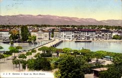 Switzerland Geneva CPA Quay of Mont Blanc