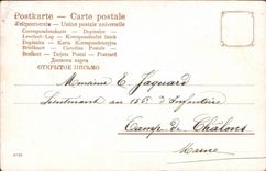 Trawl-nets on the Marne - Mr Jaquard Lieutenant to the 156 of Infantrie - boat - CPA