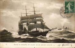 After the storm on the way under small aerofoil - sailing ship - boat - CPA