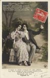 Fantaisie - Couple - A l'appel du plaisir lorsque bon sein palpice Aux doux songes su soir - CPA 