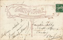 Fantaisie -La factrice - Bonne et Heureuse Annee - boite a lettre - smiling letter carrier la poste - CPA