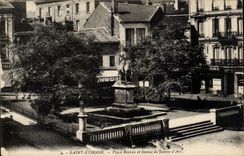 Saint Etienne CPA Places Boivin and Statue of Jeanne of arc