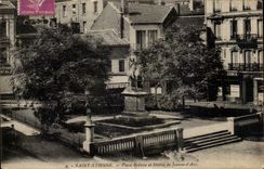 Saint Etienne CPA Places Boivin and Statue of Jeanne of arc