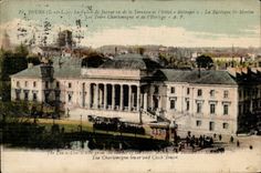 Tours CPA Palais de justice vu de al terrasse de l'hotel Metropol Basilique St Martin Tours Charlemagne et de l'horloge