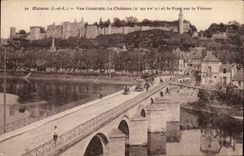 Chinon - the Bridge on Vienna and the Castle - View - CPA