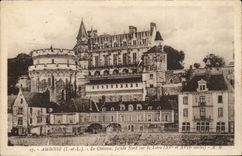 Amboise - Le Chateau facade Nord sur la Loire - CPA 