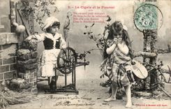 CPA Kind die Zikade und die Ameise