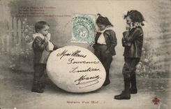 CPA Phantasie-Kind-Geschichte eines Eies