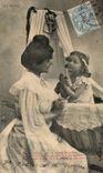 CPA Phantasiefrau und -kind der Pater (Gebet)