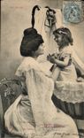 CPA Phantasiefrau und -kind der Pater (Gebet)