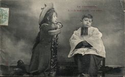 CPA Phantasie-Kind das Gestandnis