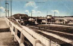 Creil CPA Le nouveau pont (train)