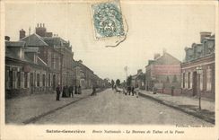 Sainte Geschaft des Genevieve CPA Hauptverkehsstrasse das Tabakwarenhandlers und die Post