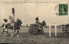 Compiegne CPA feiert von Jeanne Bogen Ritter des Juni 1911 in der Schnur